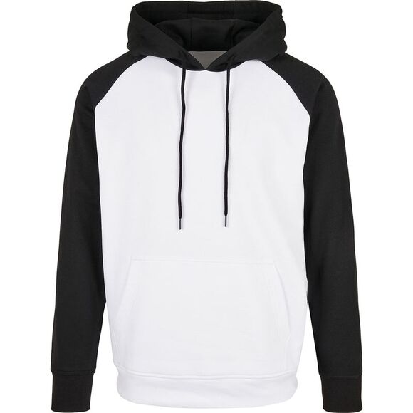 Build Your Brand Mens BasicHoodie / White/Black
